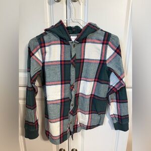 Hanna Andersson Green Plaid Hooded Shirt